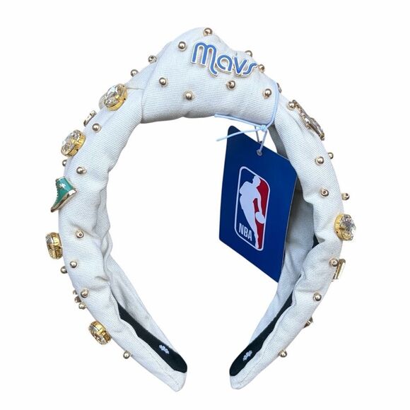 LELE SADOUGHI NBA DALLAS MAVERICKS BASKETBALL IVORY EMBELLISHED KNOTTED HEADBAND main image 6